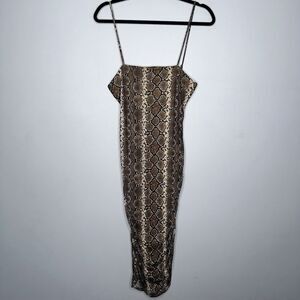 Fashion Nova Womens Ruched Snake Print Mini Dress Size M NWT